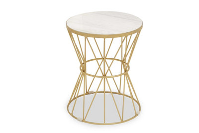 Orsina Luxurious Side Table With Pinched BaseGold Finish Bedside Table For BedroomRound Nesting Table from B&Q