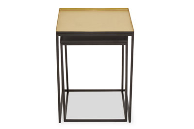 Orsina Nest Of 2 Tables For Outdoor PatioModern Bedside TablesSquare Tables With Silver HuesSmall Side Tables from B&Q