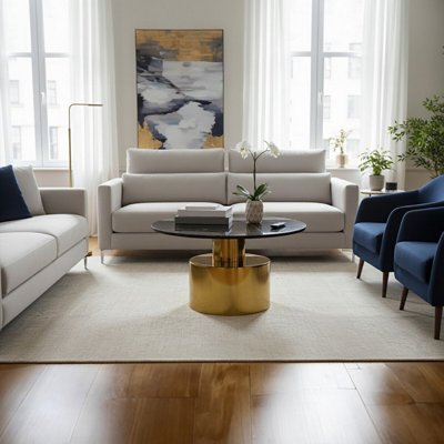 Orsina Coffee Table With Black Marble TopGold Finish Lounge TableSpacious Decorative TableModern Accent Table from B&Q