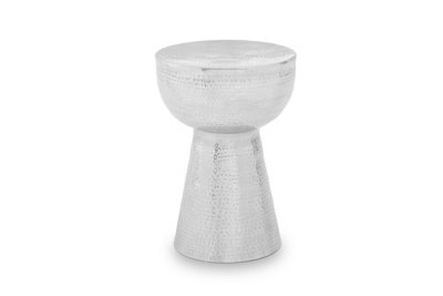 Orsina Spacious Accent Table With Tapered BaseAluminium Finish Side Table With Pedestal BaseRound Bedside Table from B&Q