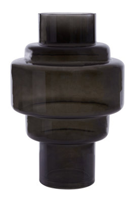 Orsina Cayden Small Black Smoked Glass Vase from B&Q