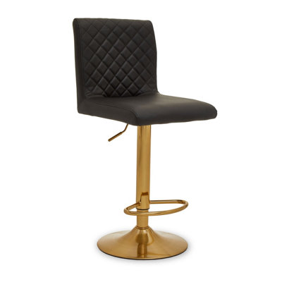 Orsina Baina Black And Gold Bar Stool With Round Base from B&Q