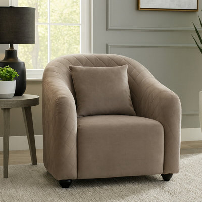 Orsina Light Grey Cotton Velvet Chair from B&Q
