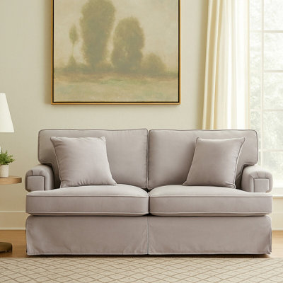 Orsina Two Seat Grey Velvet Sofa from B&Q