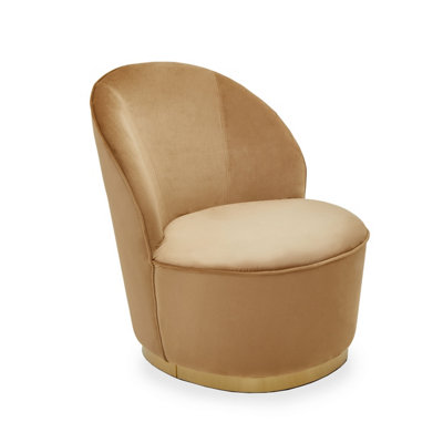 Orsina Gold Beige Kids Velvet Chair With Gold BaseVelvet Upholstery Kids Chair For Living RoomDining Room from B&Q