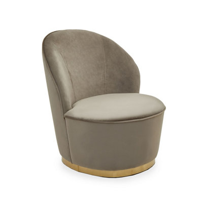 Orsina Mink Kids Velvet Chair With Gold BaseVelvet Upholstery Kids Chair For Living RoomDining RoomBreakfast from B&Q
