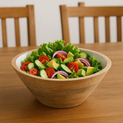 Orsina Kara Medium Round Wooden Bowl from B&Q