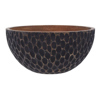 Orsina Kara Small Rustic Wooden Bowl from B&Q