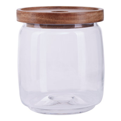 Premier Housewares Interiors By Premier Durable Multipurpose 860Ml Storage Jar, Stylish Glass Jar With Lid For Counter, Airtight Storage Jars