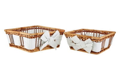 Premier Housewares Set Of Two Natural Fern With Lining Baskets Small