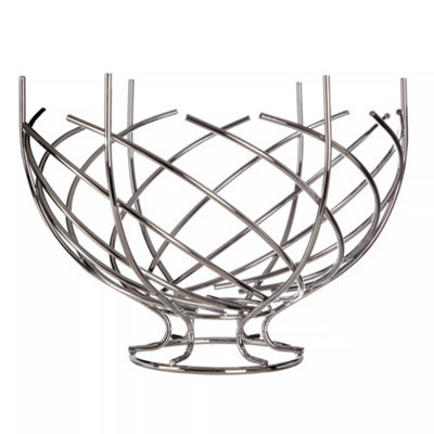 Orsina Nest Shape Chrome Fruit BasketModern And Eye-Catching Fruit And Vegetable BasketExotic Fruit Basket from B&Q