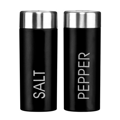 Orsina Black Enamel Salt And Pepper SetDurable Metal Shakers With Glossy Enamel FinishEasy To Refill from B&Q