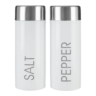 Orsina White Enamel Salt And Pepper SetDurable Metal Shakers With Glossy Enamel FinishEasy To Refill from B&Q