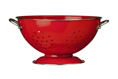 Orsina Red Enamel ColanderDurable Metal Strainer With Twin Handles And Glossy FinishIdeal For Draining Pasta, from B&Q