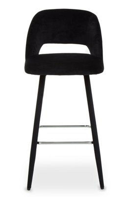 Orsina Warren Black Velvet Bar Chair from B&Q