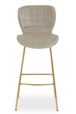 Orsina Warton Mink Velvet Bar Chair from B&Q