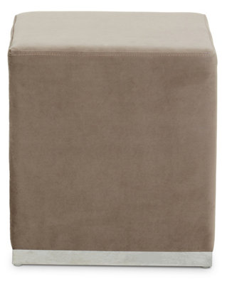 Premier Housewares Interiors By Premier Mink And Silver Square FootstoolVelvet Ottoman Footstool With Silver BasePouffe Footstool For Home from B&Q