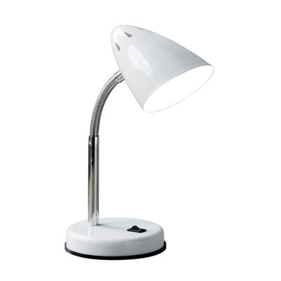 Orsina White Gloss Desk LampAdjustable Living Room Desk Lamp Minimalistic Desk Lamp For Reading & Writing from B&Q