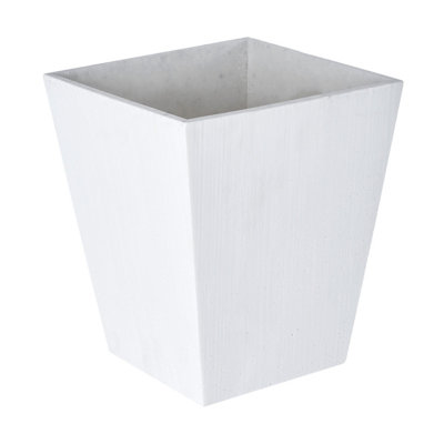 Orsina Polyresin Vase White Polyresin Square Edged Vase from B&Q