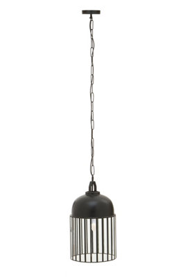 Orsina Antique Black Pendant LightOpen Frame One Bulb Cage LightHandcrafted Metal And Glass Hanging Fixture from B&Q