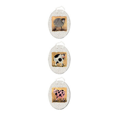 Orsina 3 Assorted Farm Animal Plaque from B&Q