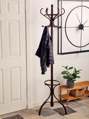 Orsina Mahogany Finish Coat Stand Freestanding Durable And Sturdy from B&Q