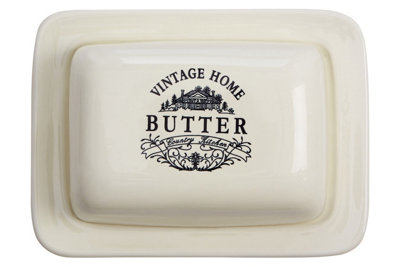 Orsina Vintage Home Cream Butter Dish from B&Q