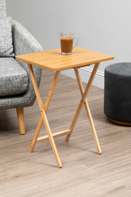 Orsina Space Saving Veneer Top Snack Table With White TopStylish Side Tables For Living RoomCoffee Table from B&Q