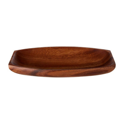 B&Q -  Elegant Small Oblong Serving DishVersatile Serving DishNatural Large Serving Dish For Breakfast