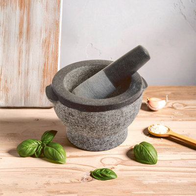 Orsina Granite Mortar And PestleHeavyweight Granite Grinder With Textured InteriorIdeal For Crushing Herbs from B&Q