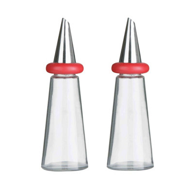 Orsina Cone Condiments Red Plastic Oil And Vinegar Set from B&Q