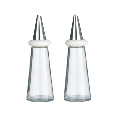 Orsina Cone Condiments Cream Plastic Oil And Vinegar Set from B&Q