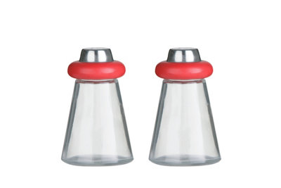 Orsina Cone Condiments Red Plastic/glass Salt And Pepper Shakers from B&Q