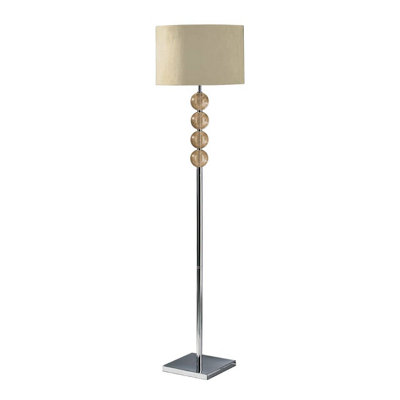 Orsina Functional Cream Suede Effect Shade Floor LampElegant Lamp On The Floor For LivingroomDecorative Lamp from B&Q