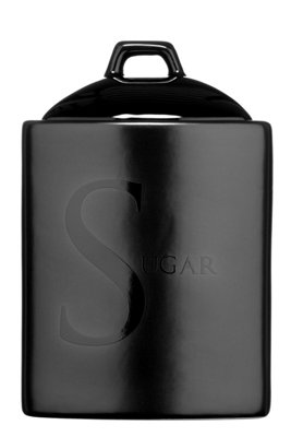 Rackhams Black Text Stoneware Sugar Canister - Image 6
