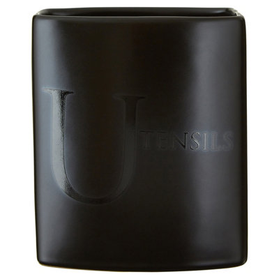 Premier Housewares Maison By Premier Text Utensil Jar Black