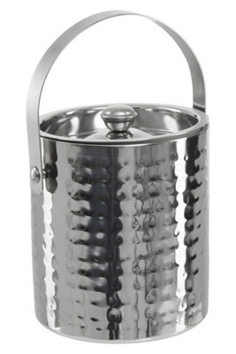 Orsina Hammered Effect Stainless Steel Ice Bucket With Handle from B&Q