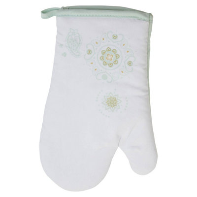 Orsina Spiral Single Oven GloveHeat-Resistant Quilted Fabric With Elegant Paisley PatternProtects Hands from B&Q