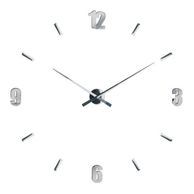 Orsina Mirrored Wall ClockBlack Diy Wall Clock With Sleek NumbersMirror Finish Modern Clock For Wall Display from B&Q
