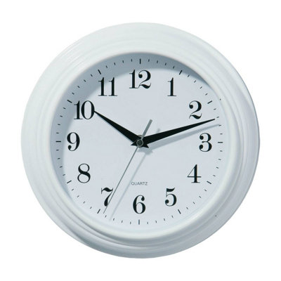 B&Q -  Vintage White Wall ClockElegant Distressed Design With Bold Black Numerals And Classic FaceReliable