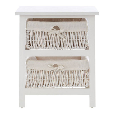 Premier Housewares Interiors By Premier 2 Maize Baskets Storage Unit White
