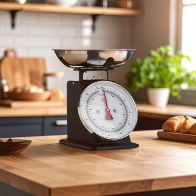 Orsina Retro Style 5Kg Matt Black Retro Kitchen ScalePremium Kitchen ScaleIron Steel Constructed Baking Scale from B&Q