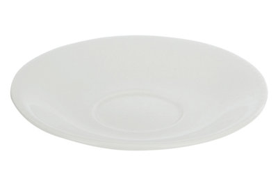 B&Q -  Universal Fit Embossed White SaucerPractical Addition Tea Cup Saucer Versatile Design Coffee Cup Saucer