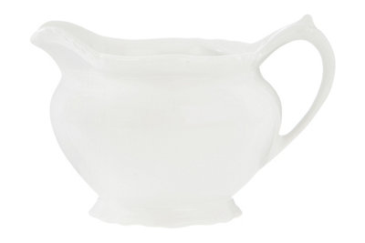 Premier Housewares Embossed White Creamer - Image 3