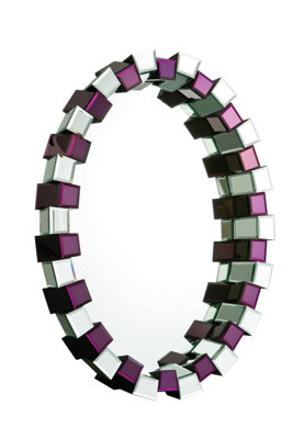 Orsina Carlotta Purple Mirrored Glass Wall Mirror from B&Q