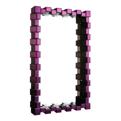 Orsina Purple Mirrored Box Frame Mirror from B&Q