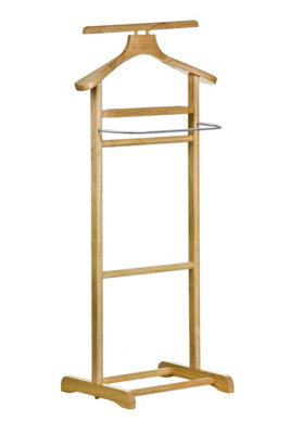 B&Q -  Rubberwood Clothes Valet Premium Wooden Stand
