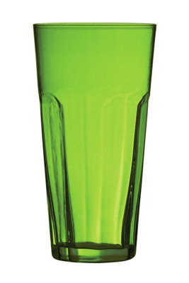 B&Q -  Green Glass TumblerHighball Glass TumblerVintage Drinking GlassRetro Drinking GlassGreen Tumbler