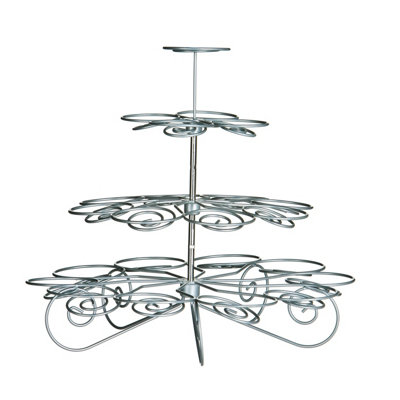 Orsina 4 Tier Silver Wire 23 Cups Cupcake Stand from B&Q