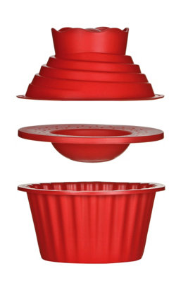 Orsina Functional Design 3Pc Red Giant Cupcake SetNon-Stick Silicone Bakeware For Jumbo CupcakesDurable from B&Q